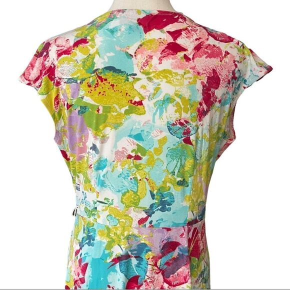 212 Collection Floral Faux Wrap Dress SMALL - Picture 6 of 16